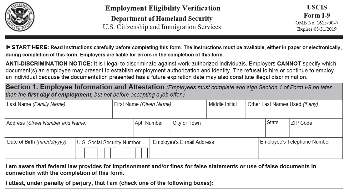 Alert You Must Use New I 9 Form By September 18 NFIB