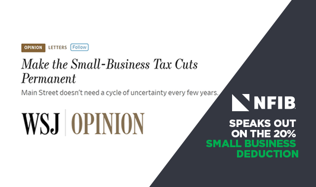 NFIB President Brad Close in The Wall Street Journal: Make The Small Business Deduction Permanent