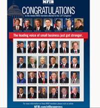 Seven new NFIB members are elected to the U.S. Congress, for a total of 31 NFIB members in the U.S. Congress.